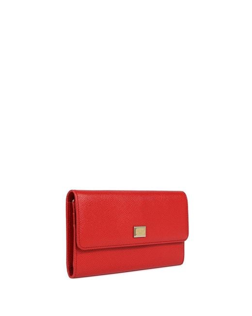 Dolce & Gabbana Red Logo Details Wallet