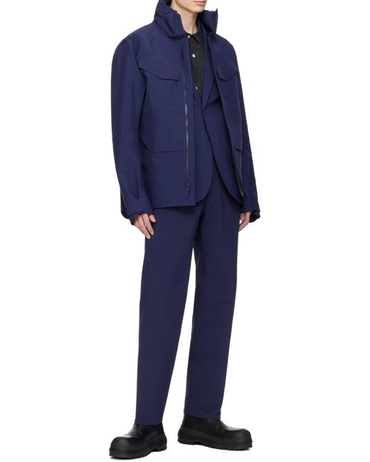 Veilance Blue Single-Breasted Blazer for men