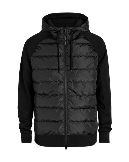 Canada Goose Black Hybridge Huron Hooded Shell And Cotton Jacket for men