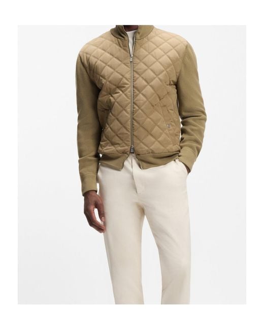 Boss Natural Quilted Zip-Up Jacket for men