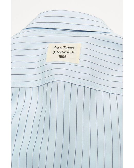 Acne Blue Striped Oversized Shirt for men
