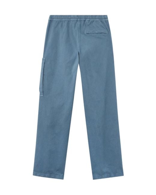 Stone Island Blue Loose-Fit Sweatpants With Drawstring Cuffs for men