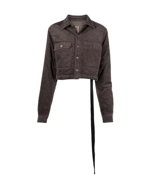 Rick Owens Black Tassel-Detail Cropped Jacket