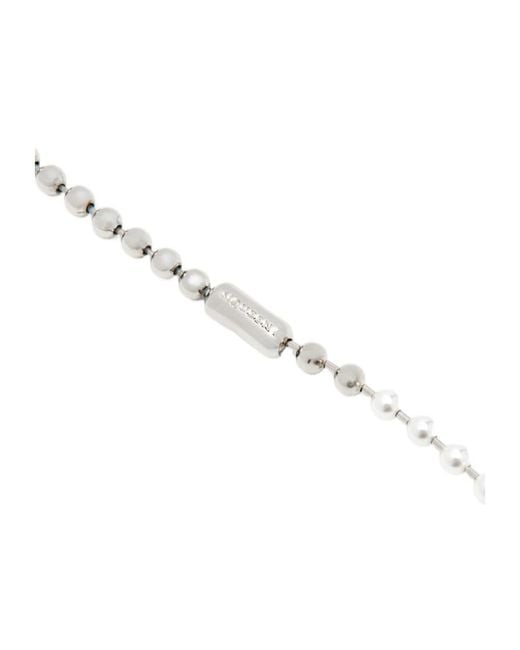 McQueen White Skull Embellished Necklace for men