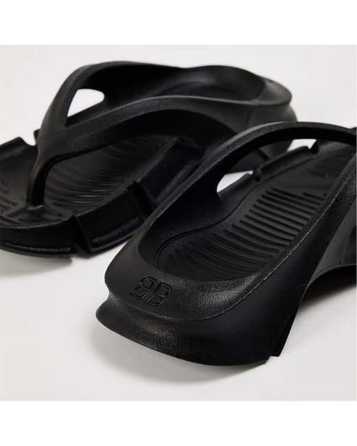 Balenciaga Black Flat Sandals