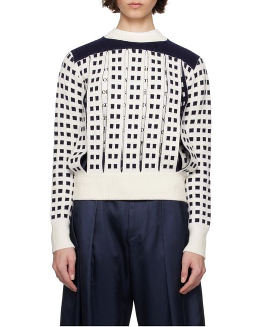 J.W. Anderson Black Jacquard Slit Sweater