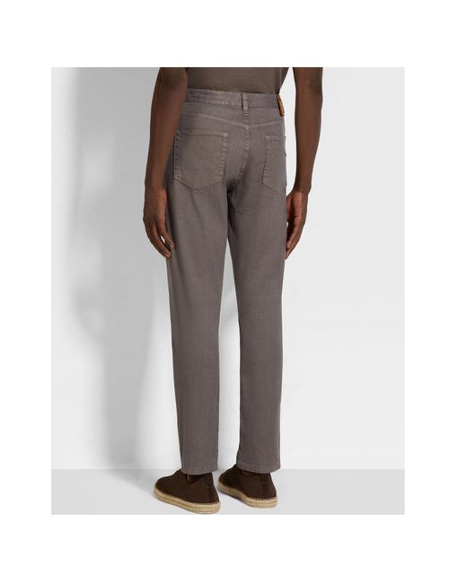 Zegna Gray Straight-Leg Jeans for men