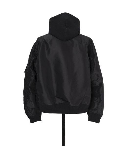 Sacai Black Sponge Sweat Hoodie for men