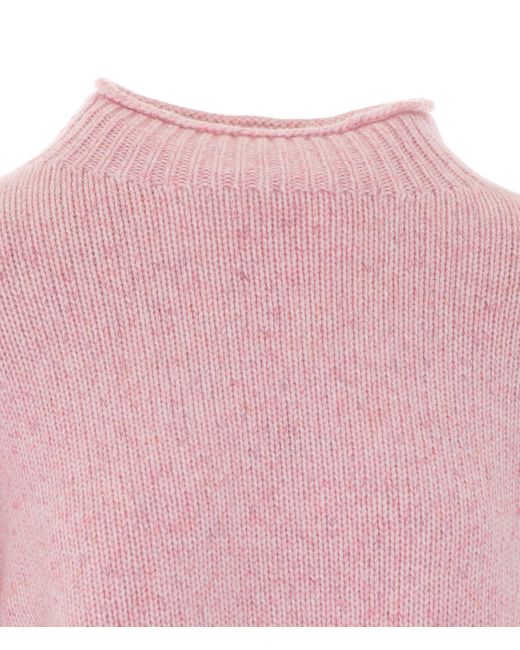Lisa Yang Pink Nariel Heavy-Knit Long-Sleeve Sweater