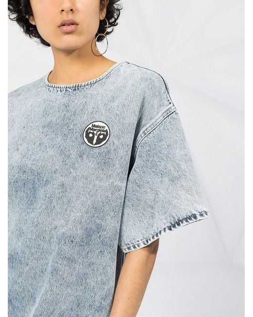 MM6 by Maison Margiela Blue Acid-Wash Denim Dress