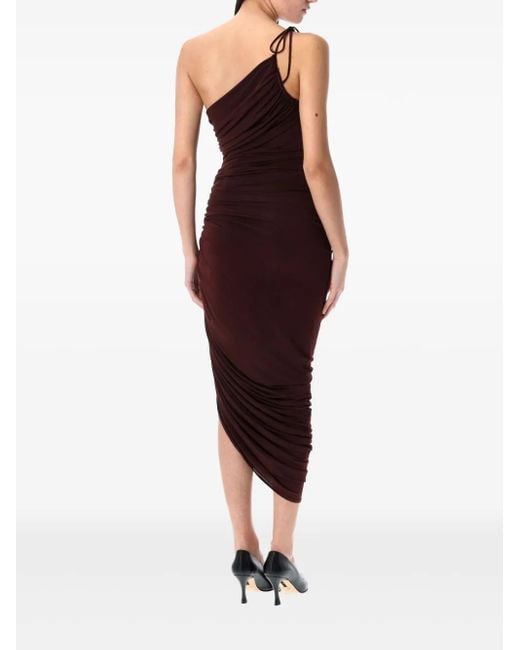 Magda Butrym Red Asymmetric Pleated Midi Dress