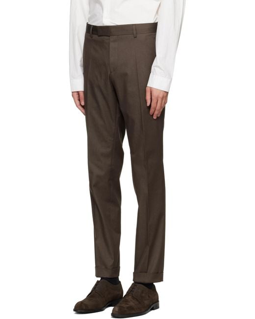 Boss Brown Double-Breasted Suit for men
