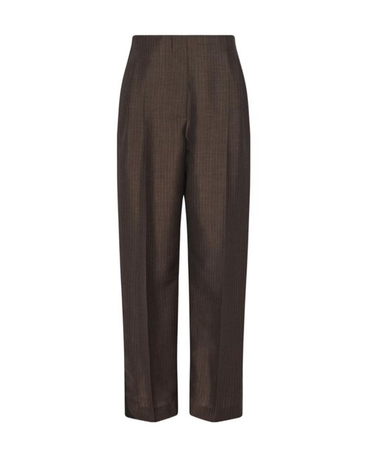 The Row Brown Pleated Casual Pants