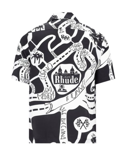 Rhude Black Strada Silk Shirt for men