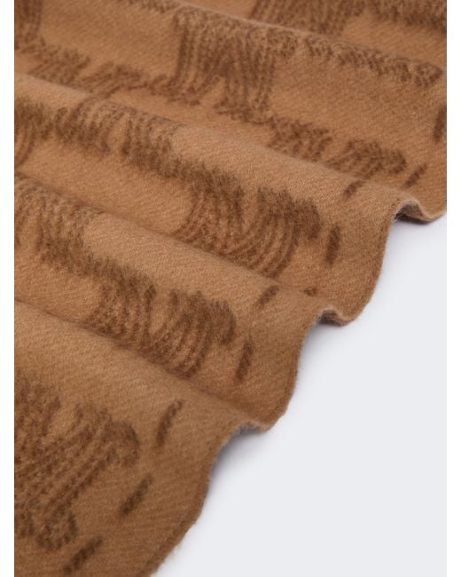 Max Mara Brown Wsteddy Fringed Edge Scarf
