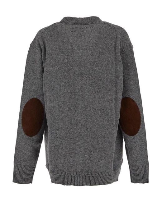 Maison Margiela Gray Buttoned Knitted Cardigan for men