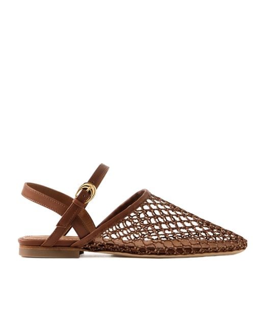Staud Brown Cut-Out Flat Sandals