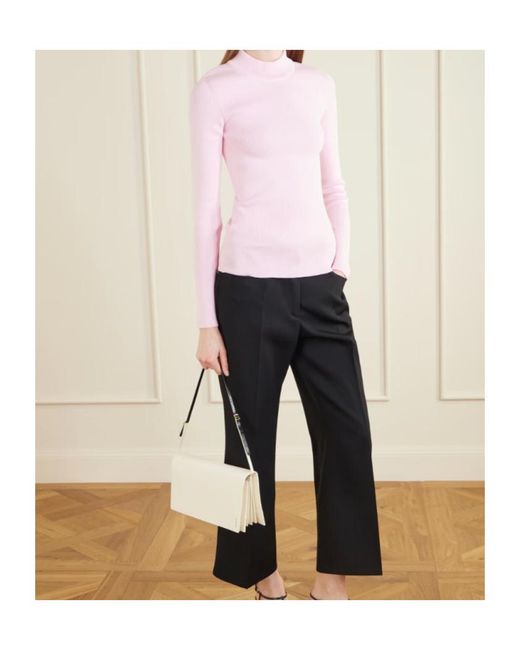 Jil Sander White File Medium Leather Shoulder Bag