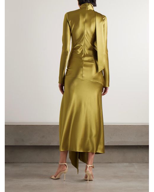 Galvan Yellow Emilie Tie-Up Dress