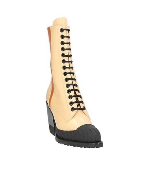 Chloé Metallic Twotone Laceup Ankle Boots