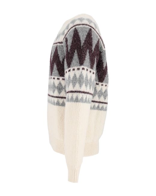 Peserico Multicolor Jacquard-Patterned Sweater for men