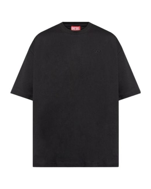 DIESEL Black T-Boggy-T3 Logo-Embroidered T-Shirt for men