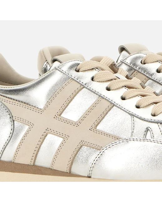Hogan White Logo Detail Low-Top Sneakers