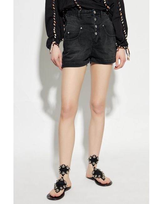 Isabel Marant Black Jovany Denim Shorts