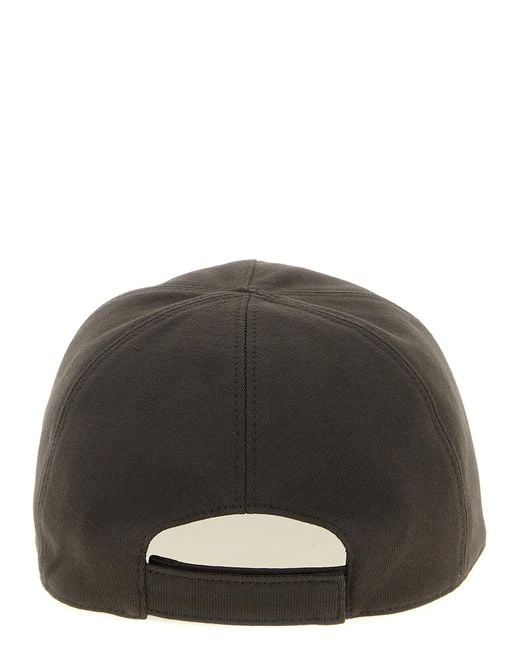 Moncler Black Moncler Rick Owens Logo Embroidered Baseball Cap for men