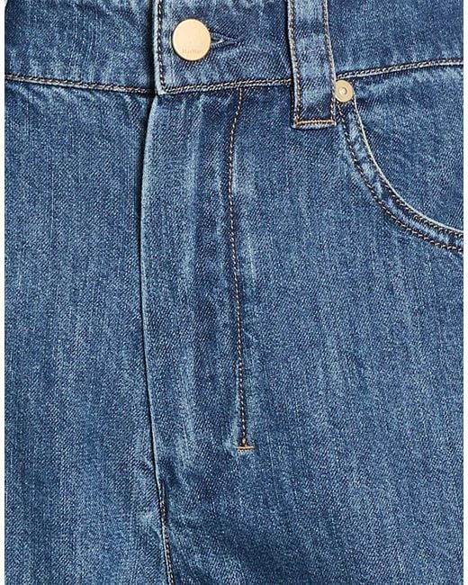 Max Mara Blue Solid Color Denim Trousers