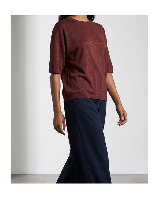 Brunello Cucinelli Red 'Sparkling' Sweater
