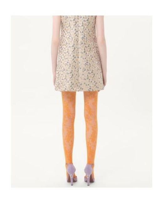 Valentino Orange Floral Print Stockings