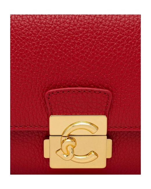 Coccinelle Red C-Me Lock Large Shoulder Bag