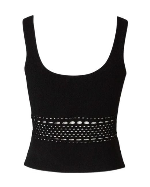 Jonathan Simkhai Black Open-Stitch Tank Top