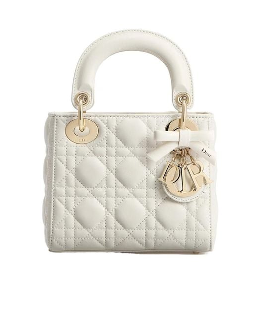 Dior White Mini Lady Shoulder Bag