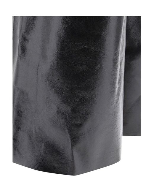 Bottega Veneta Black Wide-Leg Leather Jumpsuit