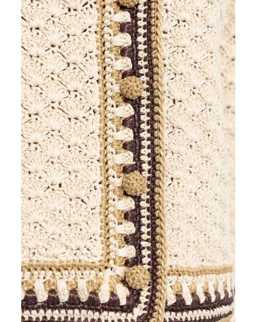 Tory Burch White Buttoned Long-Sleeved Cardigan