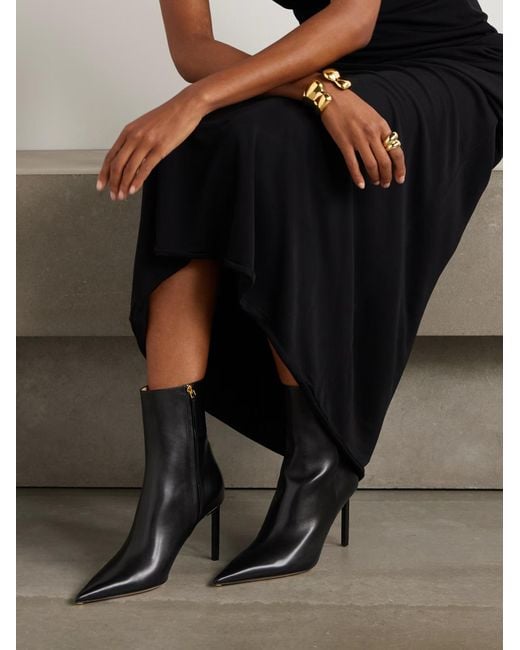 Tom Ford Black Zip-Up Ankle Boots