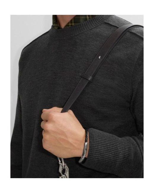 Burberry Metallic Leather Check Bracelet for men