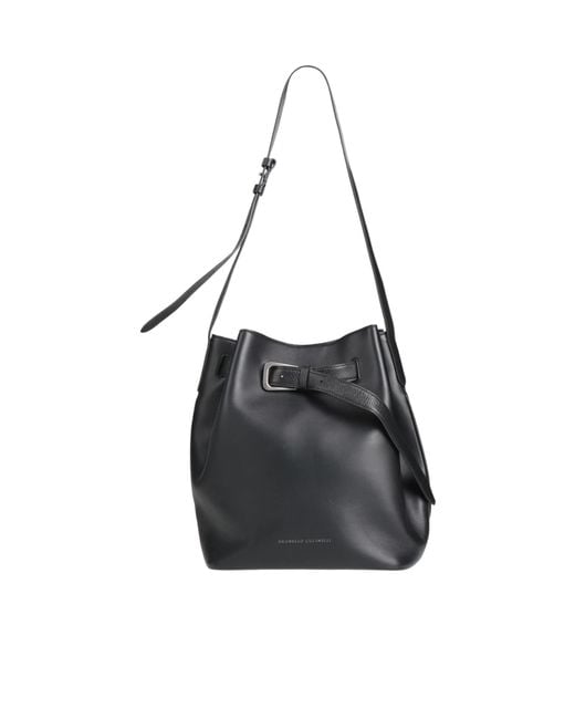 Brunello Cucinelli Black Solid Color Shoulder Bags