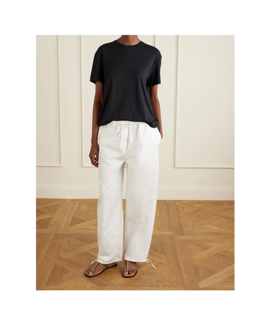 Totême White Drawstring-Fastening Trousers