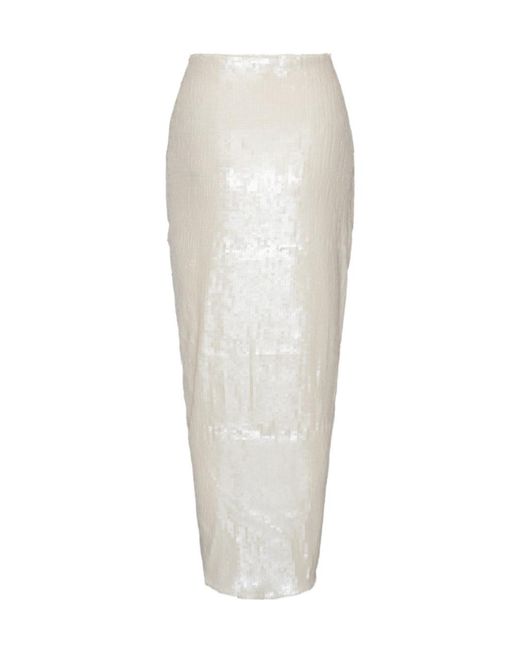 ROTATE BIRGER CHRISTENSEN White Sequins Knot Skirt