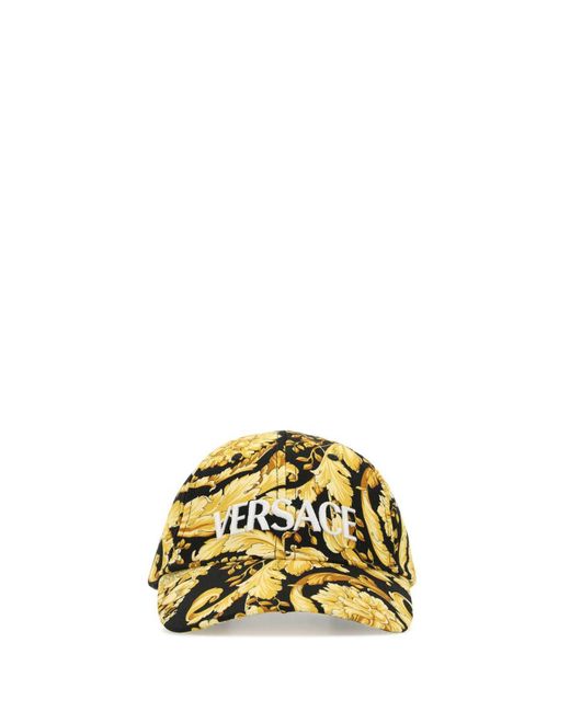 Versace Metallic Barocco Printed Baseball Cap for men
