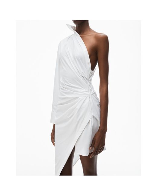 Alexander Wang White Asymmetric Shirt Dress