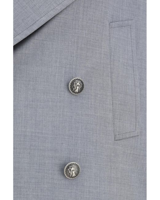 Brunello Cucinelli Gray Double-Breasted Coat for men