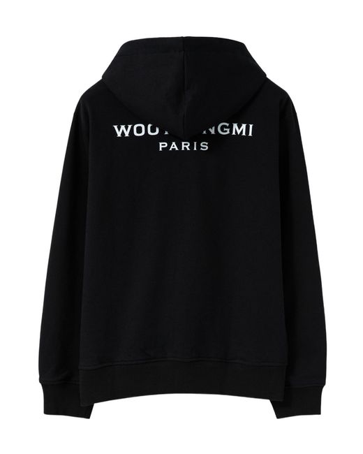 Wooyoungmi Black Logo-Patch Hooded Jacket for men