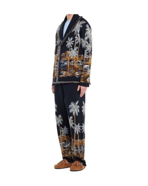 Alanui Blue Diamond Head Cardigan for men
