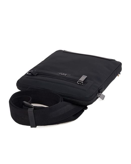 Boss Black Logo-Plaque Messenger Bag for men
