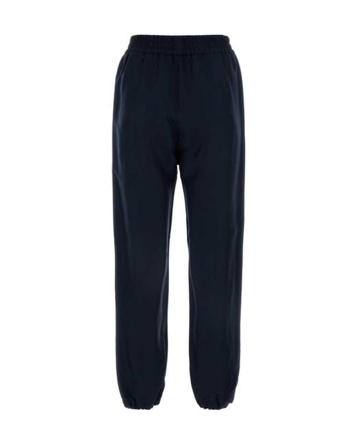 Moncler Blue Logo Embroidered Straight Leg Sweatpants