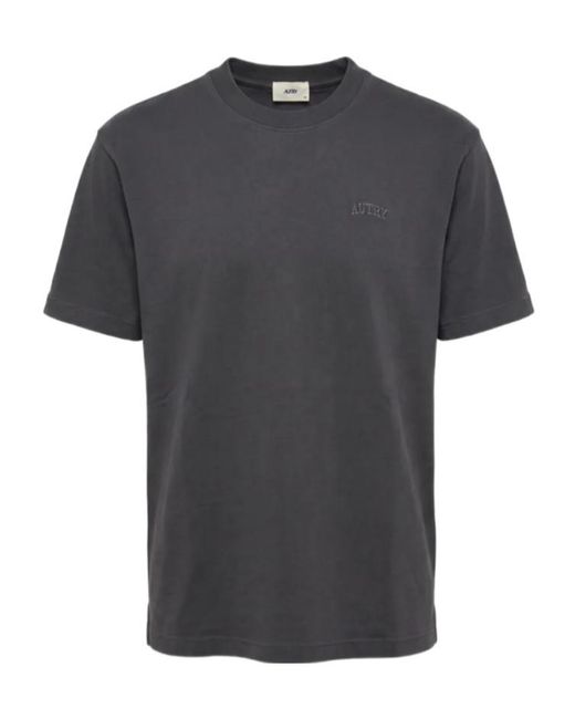 Autry Black Logo-Embroidered Cotton T-Shirt for men